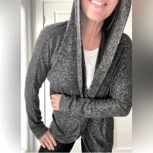 ABERCROMBIE Kids Speckled Gray OpenFront Hooded Cardigan|W’s Size S|Kids13/14EUC